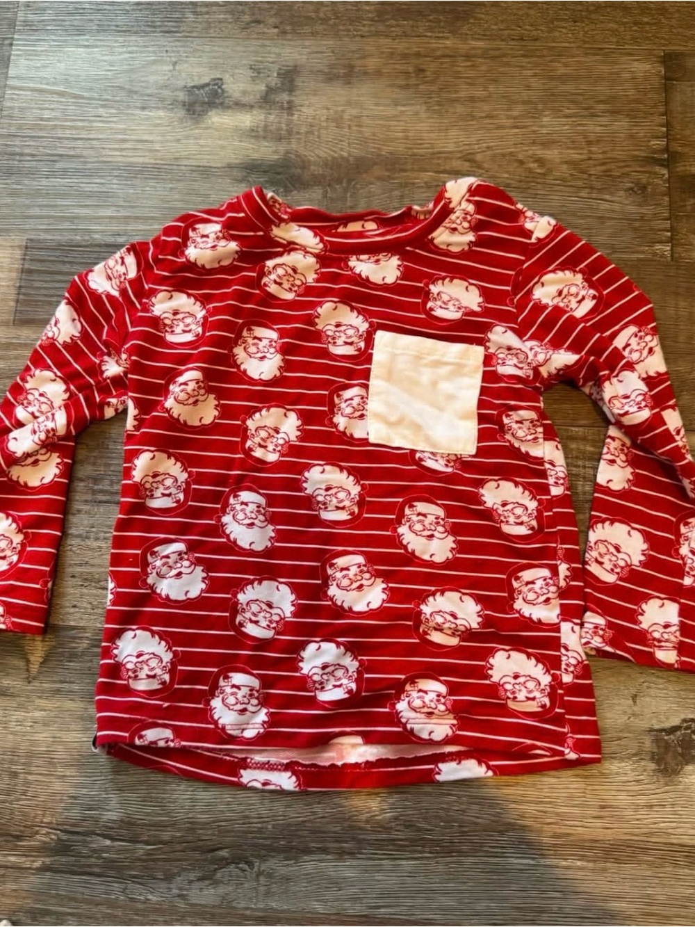 George hats Kids Red Santa Print Long-Sleeve Top with White Pocket